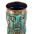 Copper and silver vase, 'Chimu Deity' - Archaeological Brass and Copper Vase