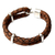 Men's leather bracelet, 'Provocative' - Leather with Sterling Silver Wristband Bracelet thumbail
