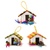 Ornaments, 'Andean Houses' (set of 3) - Peru Handmade Christmas Tree Ornament Se thumbail