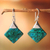 Chrysocolla dangle earrings, 'Synthesis' - Peruvian Chrysocolla and Silver Earrings Handmade Jewelry (image 2) thumbail