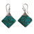 Chrysocolla dangle earrings, 'Synthesis' - Peruvian Chrysocolla and Silver Earrings Handmade Jewelry thumbail