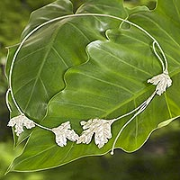 Silver wrap necklace, 'Dearest' - Fine Silver Collar Necklace