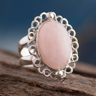 Rose quartz cocktail ring crafted in silver - magic on your finger - free  shipping - pink - bold - designer statement - New best gift | Benati