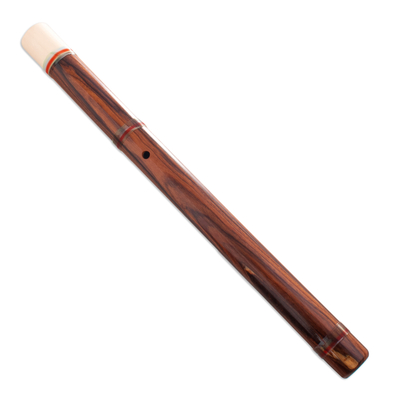 Flauta de quena de madera, 'Canción de los Andes' - Flauta de quena peruana de comercio justo con estuche