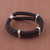 Men's leather bracelet, 'Furrows' - Men's Sterling Silver and Braided Leather Bracelet (image 2b) thumbail