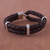Men's leather bracelet, 'Furrows' - Men's Sterling Silver and Braided Leather Bracelet (image 2c) thumbail