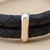 Men's leather bracelet, 'Night's Paths' - Artisan Crafted Leather and Sterling Silver Braided Bracelet (image 2c) thumbail
