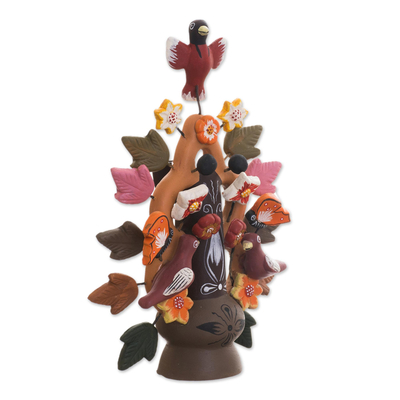Ceramic candleholder, 'Tree of Life' - Ceramic candleholder