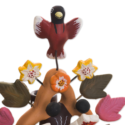 Ceramic candleholder, 'Tree of Life' - Ceramic candleholder