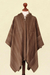 Men's 100% alpaca poncho, 'Andean Desert' - Handcrafted Men's Alpaca Wool Patterned Poncho (image 2e) thumbail