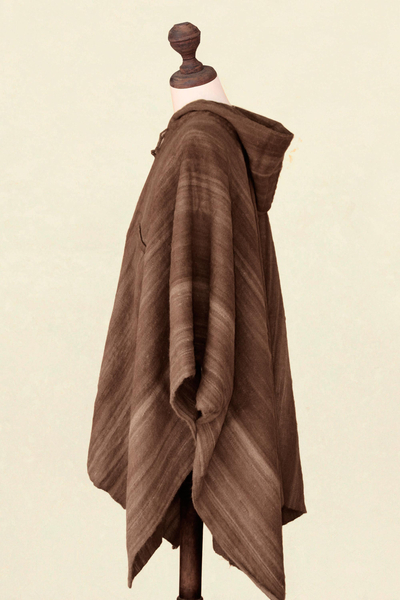 Poncho de alpaca con capucha para hombre, capa hecha a mano, moda de  invierno, poncho peruano tradicional, capa de abrigo