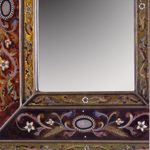Reverse painted glass mirror, 'Cajamarca Warmth' - Rectangular Glass Wall Mirror Reverse Painted from Peru