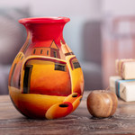 Ceramic vase, 'The Monastery' - Hand Made Cuzco Colorful Ceramic Vase