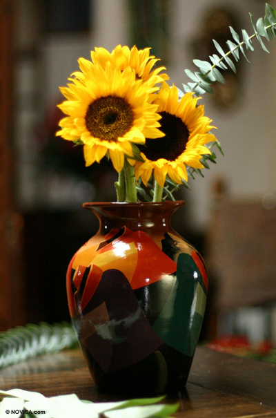 Hand Painted Cuzco Ceramic Vase
