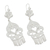 Silver chandelier earrings, 'Path of Flowers' - Artisan Crafted Fine Silver Filigree Earrings (image 2b) thumbail