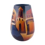 Ceramic vase, 'Convent Girl' - Artisan Crafted Cuzco Ceramic Folk Art Vase