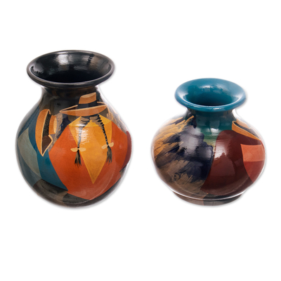 Jarrones de cerámica, (par) - Jarrones de cerámica (Pareja)