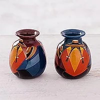 Ceramic vases, 'Get-Together' (pair)