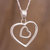 Silver heart necklace, 'You and Me' - Heart Shaped Fine Silver Pendant Necklace thumbail
