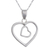 Silver heart necklace, 'You and Me' - Heart Shaped Fine Silver Pendant Necklace (image 2a) thumbail