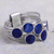 Sodalite multi-band ring, 'Circular Complements' - Unique Sterling Silver and Sodalite Ring thumbail