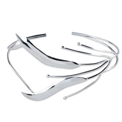 Sterling Silver Artisan Cuff Wrap Bracelet