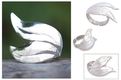 Silver cocktail ring, 'Wild Nature' - Silver cocktail ring