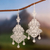 Silver chandelier earrings, 'Glorious' - Bridal Fine Silver Filigree Earrings