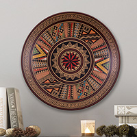 Decorative Cuzco plate, 'Hitching Post of the Sun' - Unique Peruvian Cuzco Ceramic Decorative Plate