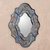 Reverse painted glass wall mirror, 'Blue Sky' - Artisan Made Reverse Painted Glass Wall Mirror (image 2b) thumbail