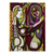 Wollteppich, 'Frau im Spiegel'. - Handgefertigte moderne kubistische Tapisserie aus Peru