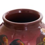 Ceramic vase, 'The Cottage' - Hand Painted Cuzco Ceramic Vase