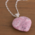 Rhodonite heart necklace, 'Petal Heart' - Handmade Andean Rhodonite Romantic Heart Necklace (image 2b) thumbail