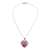 Rhodonite heart necklace, 'Petal Heart' - Handmade Andean Rhodonite Romantic Heart Necklace (image 2c) thumbail