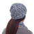 100% alpaca scarf and hat set, 'Sky Blue Fans' - 100% alpaca scarf and hat set (image 2c) thumbail