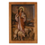 Relieftafel aus Zedernholz, „Jesus, der gute Hirte“ - Geschnitzte Skulptur aus Zedernholz, christliche Wandkunst aus Peru