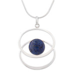 Lapis lazuli pendant necklace, 'Cuddle Me Blue' - Sterling Silver Lapis Lazuli Pendant Necklace