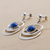 Lapis lazuli dangle earrings, 'Cuddle Me' - Handcrafted Women's Modern Lapis Lazuli Dangle Earrings (image 2b) thumbail