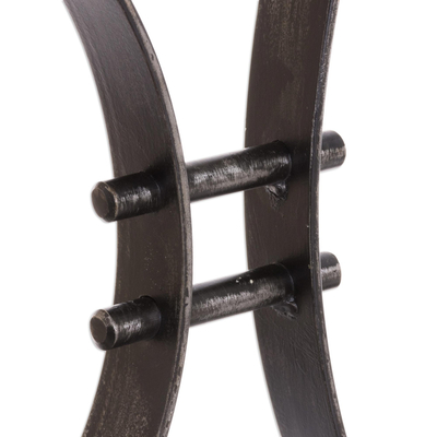 Portavelas de acero, 'Cerca de ti' - Portavelas de acero rústico moderno hecho a mano