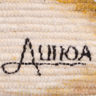 Tapiz de lana - Tapiz de lana andina de 3 x 3 pies tejido a mano en Perú