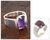 Amethyst solitaire ring, 'Beam of Light' - Amethyst solitaire ring thumbail