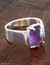 Amethyst solitaire ring, 'Beam of Light' - Amethyst solitaire ring (image 2a) thumbail