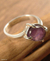 Amethyst solitaire ring, 'Hold Me' - Amethyst solitaire ring (image 2a) thumbail