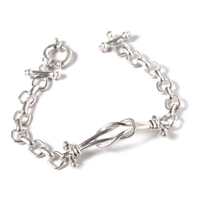 Sterling silver link bracelet, 'Lives Entwined' - Handmade Sterling Silver Link Bracelet