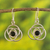 Onyx dangle earrings, 'Floral Orbit' - Onyx  and Sterling Silver Dangle Earrings (image 2) thumbail