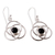 Onyx dangle earrings, 'Floral Orbit' - Onyx  and Sterling Silver Dangle Earrings (image 2d) thumbail