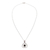 Onyx pendant necklace, 'Floral Orbit' - Modern Sterling Silver Pendant Onyx Necklace (image 2c) thumbail