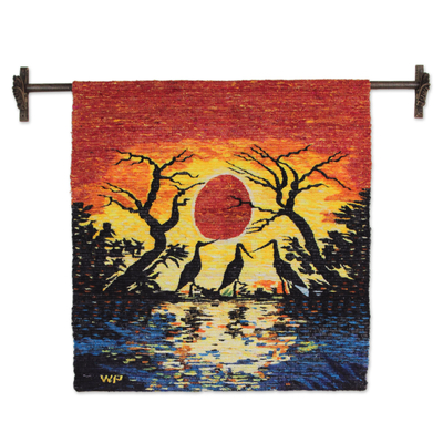 Collectible Wool Bird Tapestry Wall Hanging