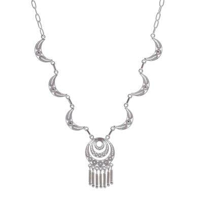 Collar de filigrana de plata de primera ley - Collar de filigrana de plata fina peruana hecho a mano