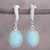 Amazonite dangle earrings, 'Celestial Flame' - Amazonite dangle earrings thumbail